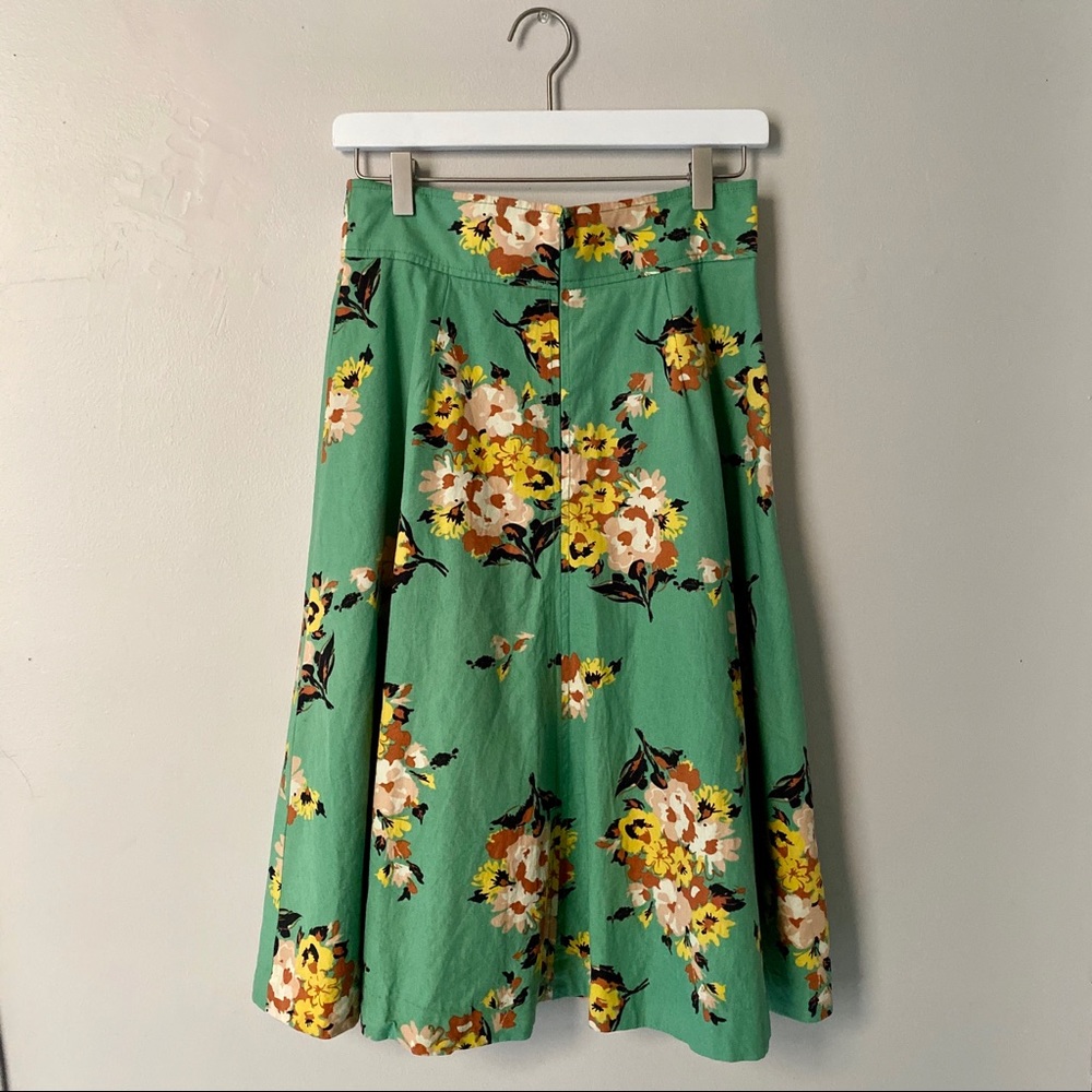 Midi Plenty by Tracy Reece green floral skirt